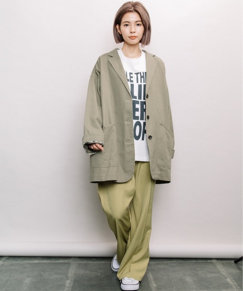 refinedworks（リファインドワークス）の「テーラードジャケット（テーラードジャケット・レディース・ブラック/ベージュ/カーキ・FREE）」の4枚目の写真