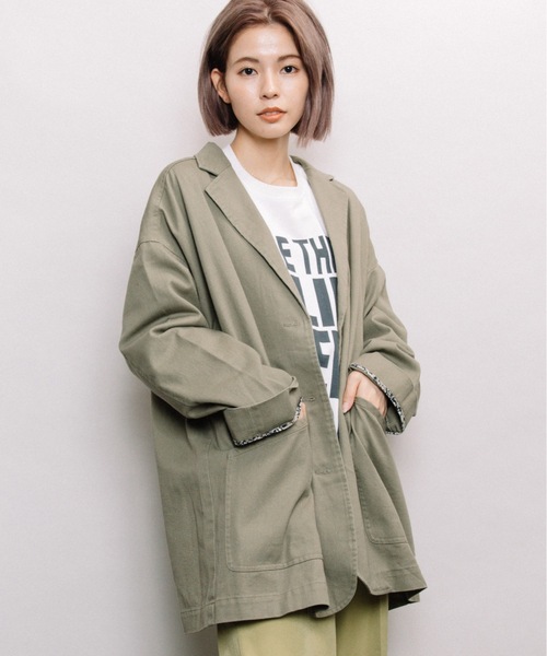 refinedworks（リファインドワークス）の「テーラードジャケット（テーラードジャケット・レディース・ブラック/ベージュ/カーキ・FREE）」の10枚目の写真