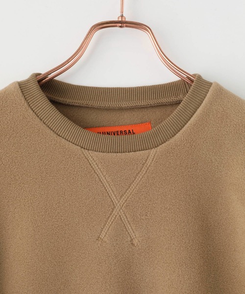 UNIVERSAL OVERALL（ユニバーサルオーバーオール）の「【UNIVERSAL OVERALL】POLARTEC FLEECE CREW / フリースプルオーバー（スウェット・メンズ・ベージュ/ブラック/オリーブ・SMALL/LARGE/MEDIUM）」の8枚目の写真