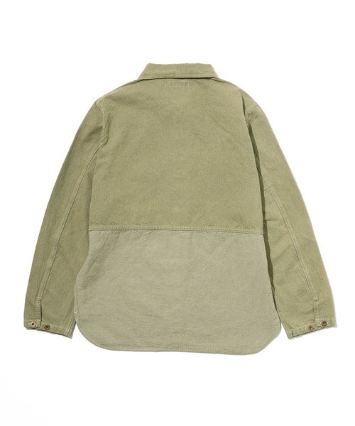 Nigel Cabourn(ナイジェルケーボン)の「Nigel Cabourn ユーティリティーミックスジャケット コットンリネンデニムバイオ 80430010005(シャツ/ブラウス・メンズ・インディゴブルー/アーミー・48/50)」の14枚目の写真