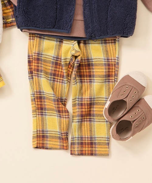 Moujonjon（ムージョンジョン）の「ニットジャガードチェックパンツ（その他パンツ・キッズ・レッド/イエロー・120/95/100/110/130/90）」の2枚目の写真