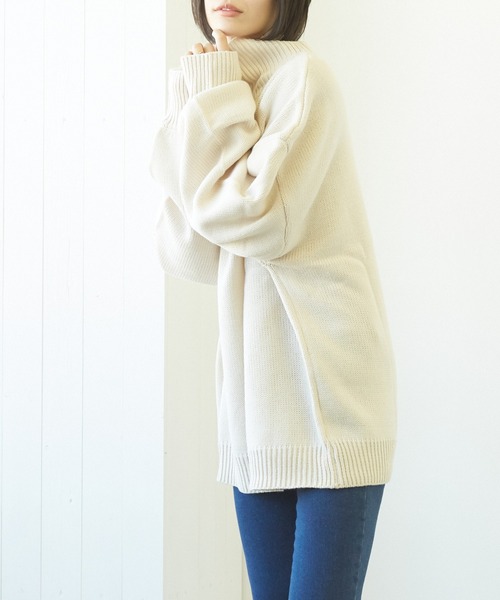 VIBGYOR(ヴィブジョー)の「【豊富なカラー展開】5GGハイネックニット(BL)(ニット/セーター・レディース・チャコールグレー/ブラウン/ベージュ/グリーン系その他/ネイビー/ブラック/ブルーグレー/グレイッシュベージュ/グリーン・MEDIUM/LARGE/X-LARGE)」の5枚目の写真