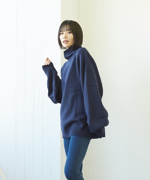 VIBGYOR(ヴィブジョー)の「【豊富なカラー展開】5GGハイネックニット(BL)(ニット/セーター・レディース・チャコールグレー/ブラウン/ベージュ/グリーン系その他/ネイビー/ブラック/ブルーグレー/グレイッシュベージュ/グリーン・MEDIUM/LARGE/X-LARGE)」の10枚目の写真