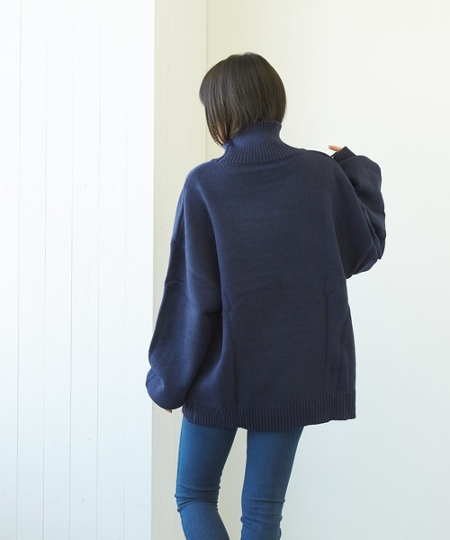 VIBGYOR(ヴィブジョー)の「【豊富なカラー展開】5GGハイネックニット(BL)(ニット/セーター・レディース・チャコールグレー/ブラウン/ベージュ/グリーン系その他/ネイビー/ブラック/ブルーグレー/グレイッシュベージュ/グリーン・MEDIUM/LARGE/X-LARGE)」の11枚目の写真
