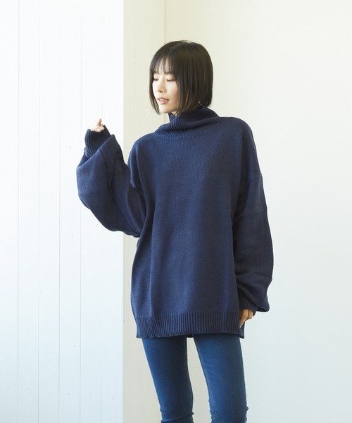 VIBGYOR(ヴィブジョー)の「【豊富なカラー展開】5GGハイネックニット(BL)(ニット/セーター・レディース・チャコールグレー/ブラウン/ベージュ/グリーン系その他/ネイビー/ブラック/ブルーグレー/グレイッシュベージュ/グリーン・MEDIUM/LARGE/X-LARGE)」の12枚目の写真