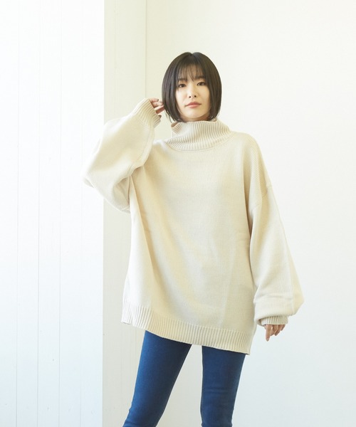 VIBGYOR(ヴィブジョー)の「【豊富なカラー展開】5GGハイネックニット(BL)(ニット/セーター・レディース・チャコールグレー/ブラウン/ベージュ/グリーン系その他/ネイビー/ブラック/ブルーグレー/グレイッシュベージュ/グリーン・MEDIUM/LARGE/X-LARGE)」の14枚目の写真