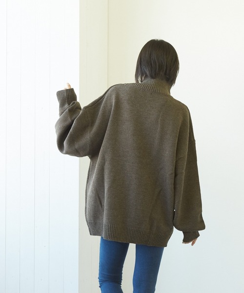 VIBGYOR(ヴィブジョー)の「【豊富なカラー展開】5GGハイネックニット(BL)(ニット/セーター・レディース・チャコールグレー/ブラウン/ベージュ/グリーン系その他/ネイビー/ブラック/ブルーグレー/グレイッシュベージュ/グリーン・MEDIUM/LARGE/X-LARGE)」の15枚目の写真