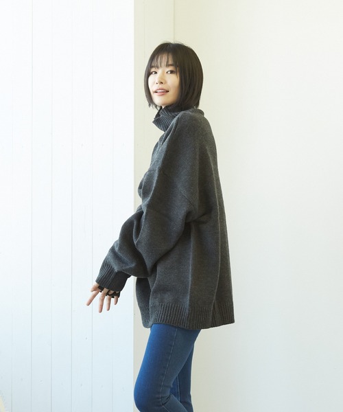 VIBGYOR(ヴィブジョー)の「【豊富なカラー展開】5GGハイネックニット(BL)(ニット/セーター・レディース・チャコールグレー/ブラウン/ベージュ/グリーン系その他/ネイビー/ブラック/ブルーグレー/グレイッシュベージュ/グリーン・MEDIUM/LARGE/X-LARGE)」の18枚目の写真