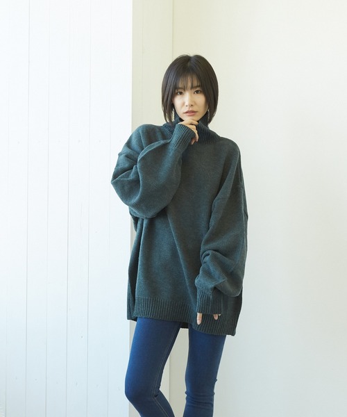 VIBGYOR(ヴィブジョー)の「【豊富なカラー展開】5GGハイネックニット(BL)(ニット/セーター・レディース・チャコールグレー/ブラウン/ベージュ/グリーン系その他/ネイビー/ブラック/ブルーグレー/グレイッシュベージュ/グリーン・MEDIUM/LARGE/X-LARGE)」の19枚目の写真