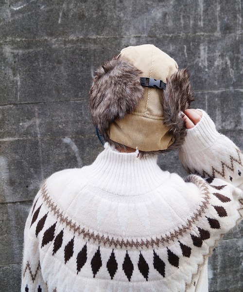 179/WG（イチナナキュウダブルジー）の「ファーフライトキャップ（キャップ・レディース・ブラック/ベージュ・FREE）」の15枚目の写真