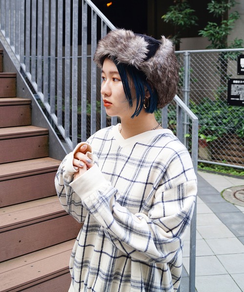 179/WG（イチナナキュウダブルジー）の「ファーフライトキャップ（キャップ・レディース・ブラック/ベージュ・FREE）」の18枚目の写真