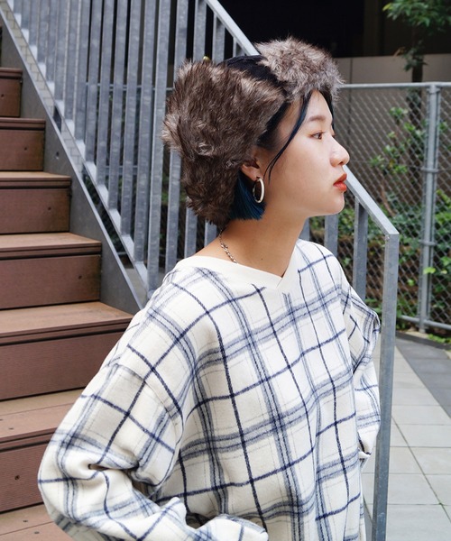 179/WG（イチナナキュウダブルジー）の「ファーフライトキャップ（キャップ・レディース・ブラック/ベージュ・FREE）」の19枚目の写真