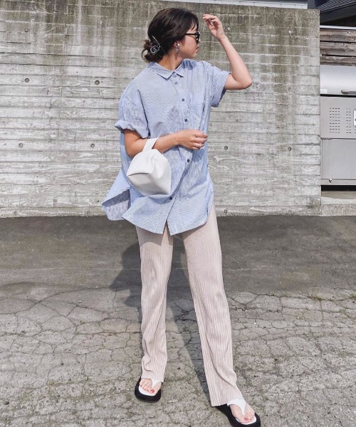 feepur（フェピュール）の「【セルフカット】プリーツクロスイージーパンツ（その他パンツ・レディース・ブラック/ベージュ/レッド/グリーン系その他/ブルーグリーン/グレイッシュブルー/パープル/ブラウン/グレー系その他/グリーン・MEDIUM）」の19枚目の写真