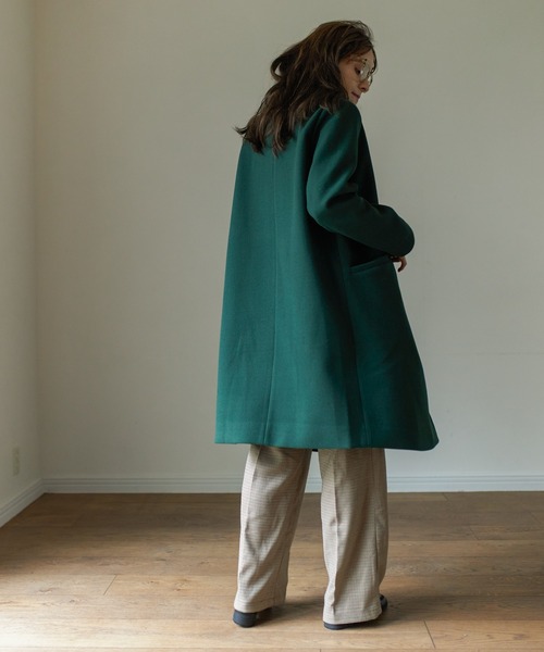 Birthday room（バースデイルーム）の「ウールライクシンプルノーカラーコート（ノーカラーコート・レディース・ブラック/グレー/グリーン/ナチュラル・FREE）」の22枚目の写真