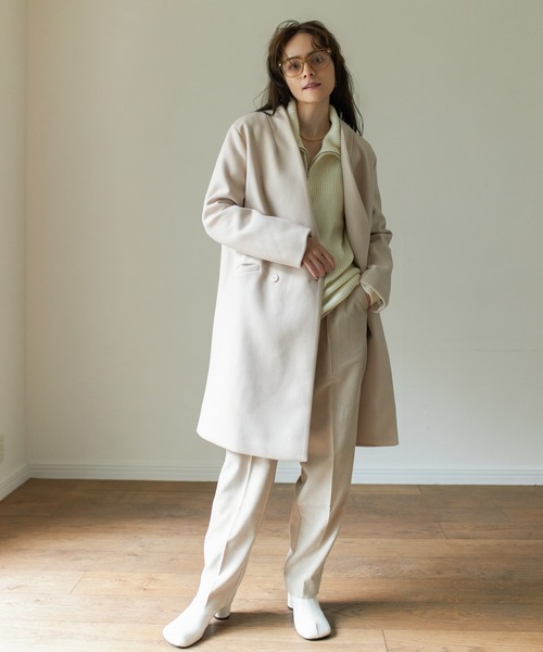 Birthday room（バースデイルーム）の「ウールライクシンプルノーカラーコート（ノーカラーコート・レディース・ブラック/グレー/グリーン/ナチュラル・FREE）」の15枚目の写真