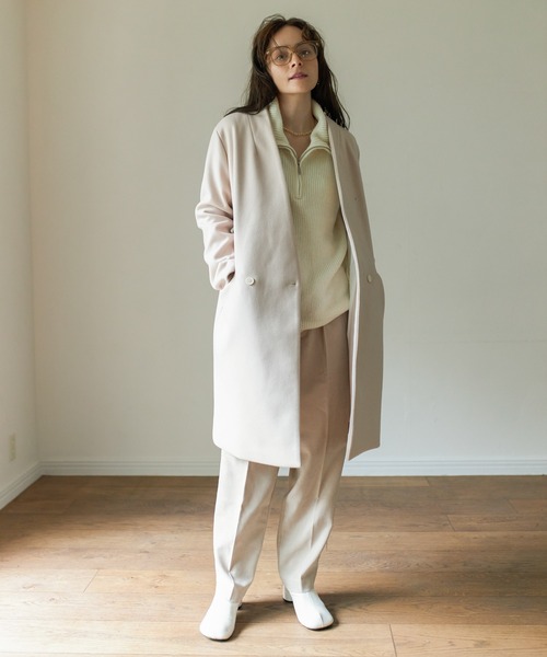 Birthday room（バースデイルーム）の「ウールライクシンプルノーカラーコート（ノーカラーコート・レディース・ブラック/グレー/グリーン/ナチュラル・FREE）」の5枚目の写真