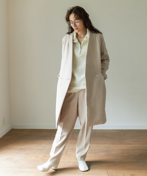 Birthday room（バースデイルーム）の「ウールライクシンプルノーカラーコート（ノーカラーコート・レディース・ブラック/グレー/グリーン/ナチュラル・FREE）」の19枚目の写真