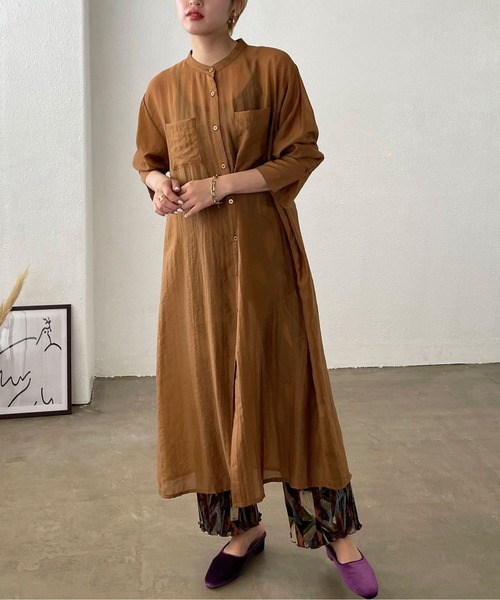 セール バンドカラーシアーシャツワンピース ワンピース Shelly Island シェリーアイランド のファッション通販 Zozotown