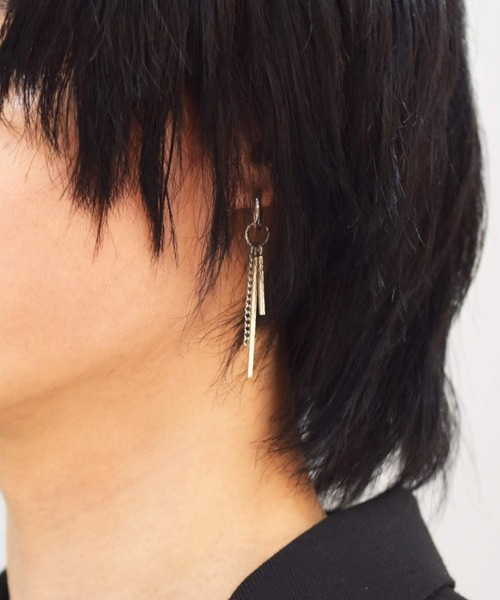 LHME(エルエイチエムイー)の「【LHME】リンクドロップピアス/サージカルステンレス 2EA003(ピアス(片耳用)・メンズ・シルバー/シルバー系その他・FREE)」の2枚目の写真