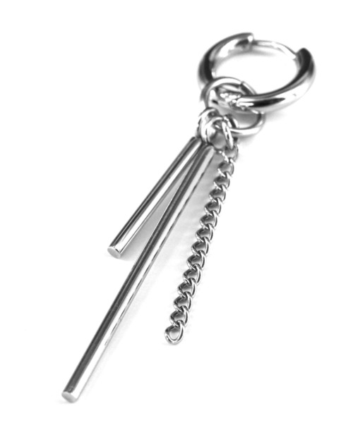 LHME(エルエイチエムイー)の「【LHME】リンクドロップピアス/サージカルステンレス 2EA003(ピアス(片耳用)・メンズ・シルバー/シルバー系その他・FREE)」の4枚目の写真