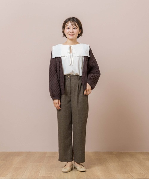 flower（フラワー）の「スクエアカラーブラウス（シャツ/ブラウス・レディース・ホワイト/ブラウン・FREE）」の17枚目の写真