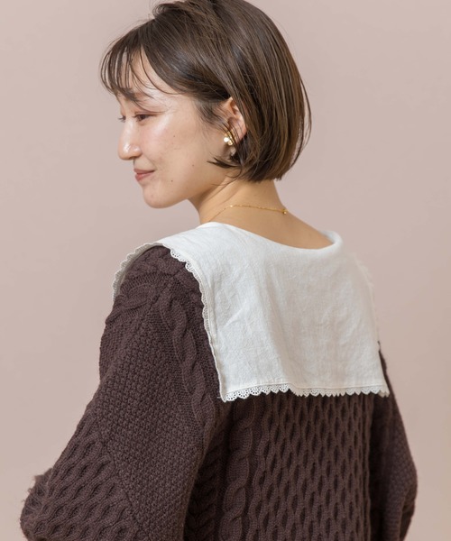 flower（フラワー）の「スクエアカラーブラウス（シャツ/ブラウス・レディース・ホワイト/ブラウン・FREE）」の18枚目の写真