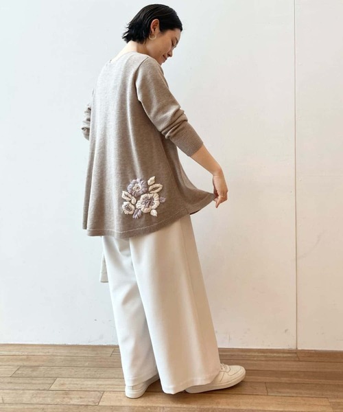 BEARDSLEY（ビアズリー）の「裏は起毛にしていてあたたかいバギー裏毛パンツ（その他パンツ・レディース・ブラック/アイボリー/グレー・1/2/0）」の15枚目の写真