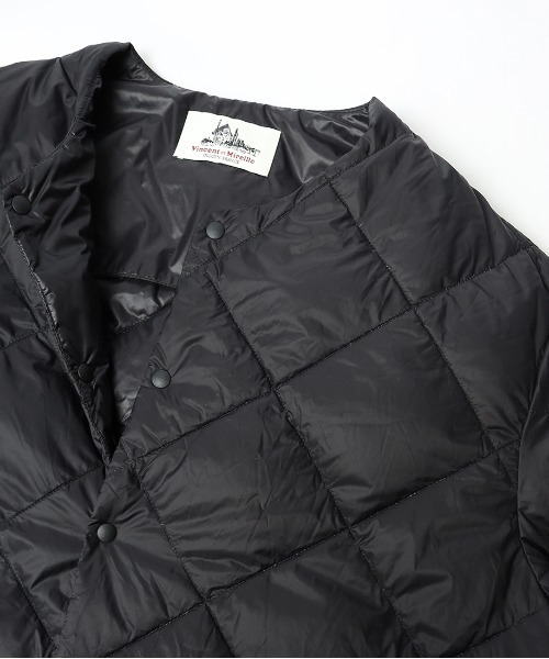 Vincent et Mireille（バンソンエミレイユ）の「[Vincent et Mireille/ヴァンソン エ ミレイユ] パッカブル ノーカラーライトダウンジャケット（ダウンジャケット/コート・レディース・ブラック/オリーブ・40/38）」の12枚目の写真