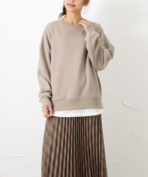 Mac-House | UNDERWRAPS アンダーラップス ビッグシルエット フェイクレイヤード ロゴ刺繍 裏起毛スウェットトレーナー(スウェット)