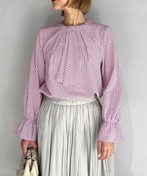 PICCIN(ピッチン)の「レトロプリントボウタイブラウス(シャツ/ブラウス・レディース・ベージュ/サックスブルー/ピンク・M)」の15枚目の写真