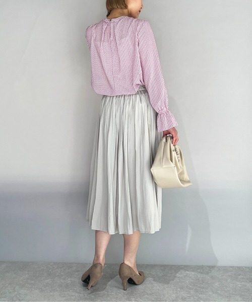 PICCIN(ピッチン)の「レトロプリントボウタイブラウス(シャツ/ブラウス・レディース・ベージュ/サックスブルー/ピンク・M)」の21枚目の写真