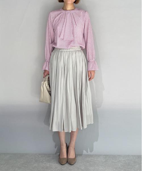 PICCIN(ピッチン)の「レトロプリントボウタイブラウス(シャツ/ブラウス・レディース・ベージュ/サックスブルー/ピンク・M)」の22枚目の写真