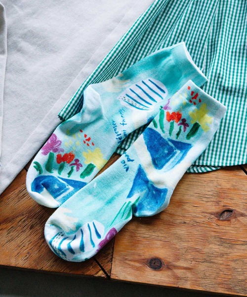 POU DOU DOU（プードゥドゥ）の「総柄インクジェットプリント靴下（ソックス/靴下・レディース・ホワイト/ブラック/オフホワイト/その他10/その他11/スミクロ・8）」の5枚目の写真