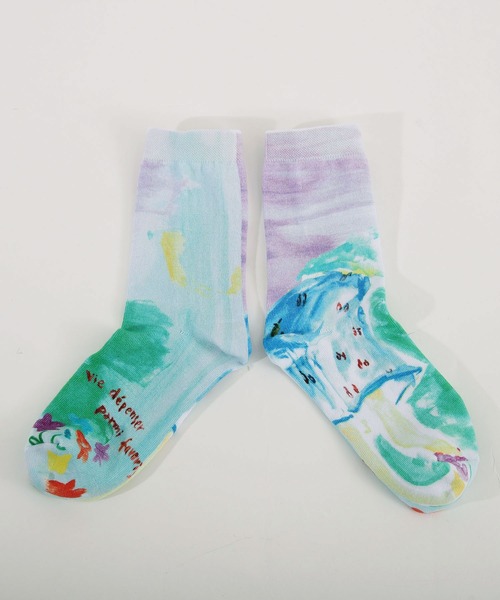 POU DOU DOU（プードゥドゥ）の「総柄インクジェットプリント靴下（ソックス/靴下・レディース・ホワイト/ブラック/オフホワイト/その他10/その他11/スミクロ・8）」の6枚目の写真