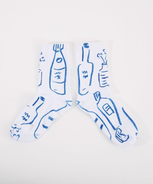 POU DOU DOU（プードゥドゥ）の「総柄インクジェットプリント靴下（ソックス/靴下・レディース・ホワイト/ブラック/オフホワイト/その他10/その他11/スミクロ・8）」の8枚目の写真