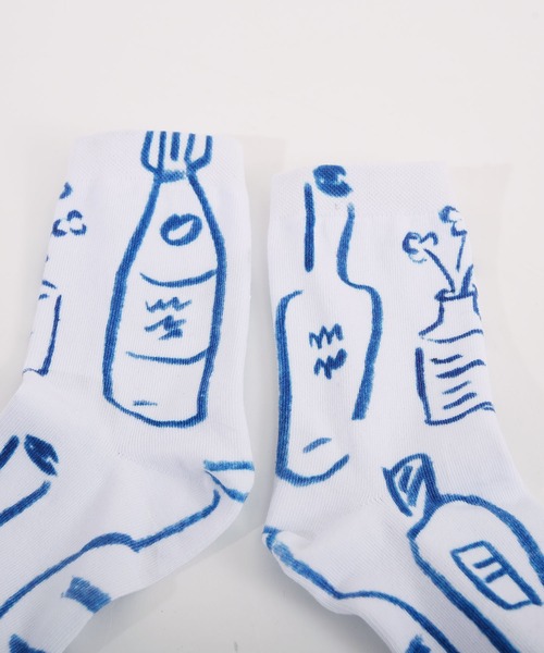 POU DOU DOU（プードゥドゥ）の「総柄インクジェットプリント靴下（ソックス/靴下・レディース・ホワイト/ブラック/オフホワイト/その他10/その他11/スミクロ・8）」の9枚目の写真
