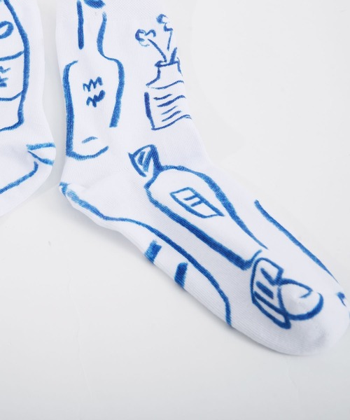 POU DOU DOU（プードゥドゥ）の「総柄インクジェットプリント靴下（ソックス/靴下・レディース・ホワイト/ブラック/オフホワイト/その他10/その他11/スミクロ・8）」の10枚目の写真