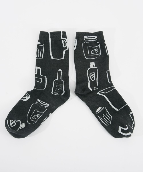 POU DOU DOU（プードゥドゥ）の「総柄インクジェットプリント靴下（ソックス/靴下・レディース・ホワイト/ブラック/オフホワイト/その他10/その他11/スミクロ・8）」の11枚目の写真