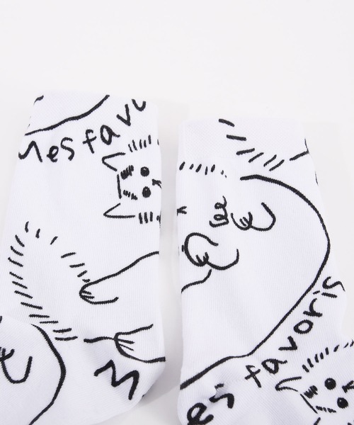POU DOU DOU（プードゥドゥ）の「総柄インクジェットプリント靴下（ソックス/靴下・レディース・ホワイト/ブラック/オフホワイト/その他10/その他11/スミクロ・8）」の14枚目の写真