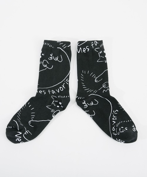 POU DOU DOU（プードゥドゥ）の「総柄インクジェットプリント靴下（ソックス/靴下・レディース・ホワイト/ブラック/オフホワイト/その他10/その他11/スミクロ・8）」の16枚目の写真