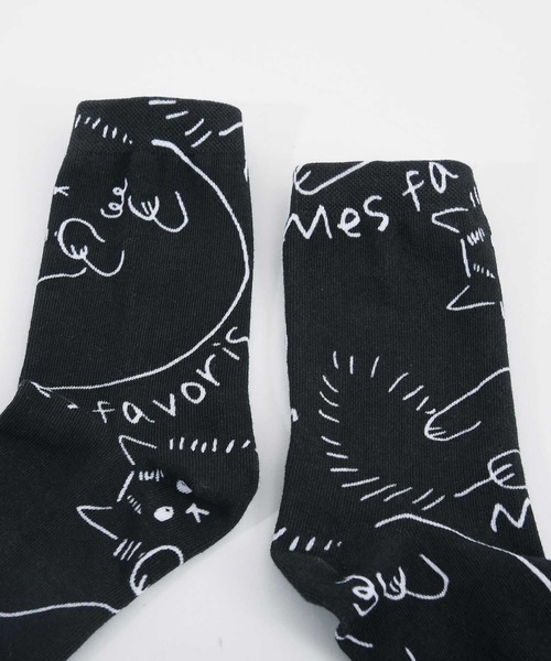 POU DOU DOU（プードゥドゥ）の「総柄インクジェットプリント靴下（ソックス/靴下・レディース・ホワイト/ブラック/オフホワイト/その他10/その他11/スミクロ・8）」の17枚目の写真