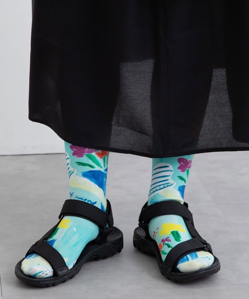 POU DOU DOU（プードゥドゥ）の「総柄インクジェットプリント靴下（ソックス/靴下・レディース・ホワイト/ブラック/オフホワイト/その他10/その他11/スミクロ・8）」の19枚目の写真