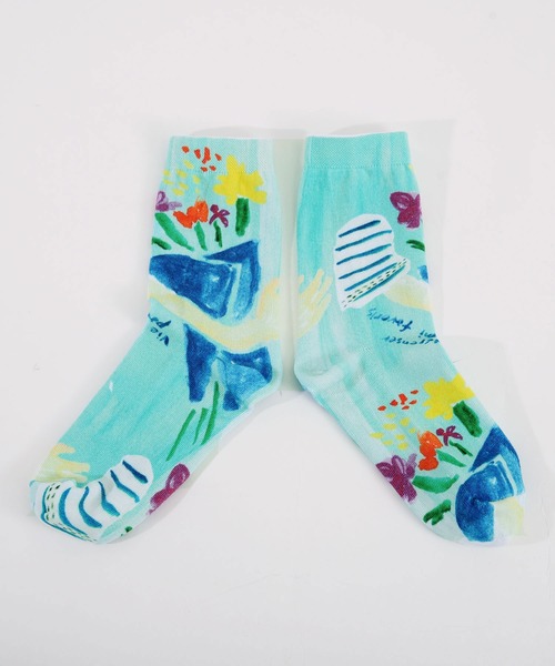 POU DOU DOU（プードゥドゥ）の「総柄インクジェットプリント靴下（ソックス/靴下・レディース・ホワイト/ブラック/オフホワイト/その他10/その他11/スミクロ・8）」の21枚目の写真