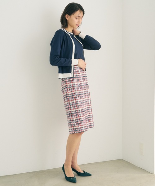 ANAYI（アナイ）の「シルクコットン天竺クルーネック配色