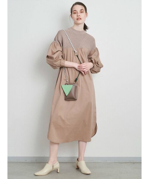 ELENDEEK（エレンディーク）の「ケーブルネックミックスワンピース（ワンピース・レディース・ブラック/ベージュ・01/02）」の12枚目の写真