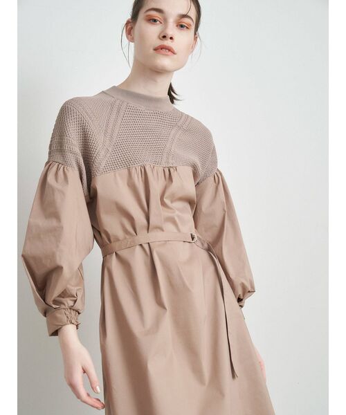 ELENDEEK（エレンディーク）の「ケーブルネックミックスワンピース（ワンピース・レディース・ブラック/ベージュ・01/02）」の11枚目の写真