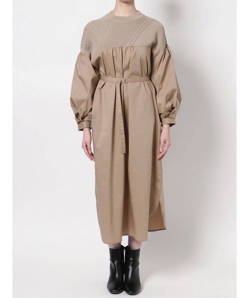 ELENDEEK（エレンディーク）の「ケーブルネックミックスワンピース（ワンピース・レディース・ブラック/ベージュ・01/02）」の14枚目の写真
