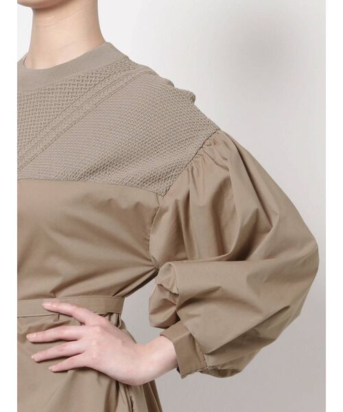 ELENDEEK（エレンディーク）の「ケーブルネックミックスワンピース（ワンピース・レディース・ブラック/ベージュ・01/02）」の18枚目の写真