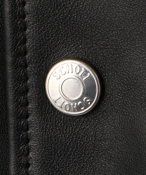 schott（ショット）の「Schott/ショット/SHEEP COACH JACKET/シープ コーチジャケット（ライダースジャケット・メンズ・ブラック/アイボリー・MEDIUM/LARGE/X-LARGE/XX-LARGE）」の7枚目の写真