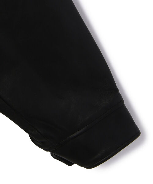 schott（ショット）の「Schott/ショット/SHEEP COACH JACKET/シープ コーチジャケット（ライダースジャケット・メンズ・ブラック/アイボリー・MEDIUM/LARGE/X-LARGE/XX-LARGE）」の6枚目の写真